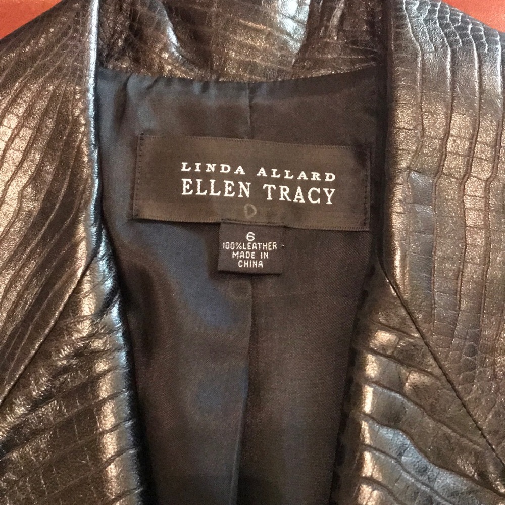 Linda Allard Ellen Tracy 100% leather jacket.